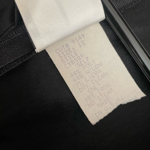 Tadashi Shoji Black Faux Wrap Blouse Corset Waist Size 12 - Picture 10 of 14